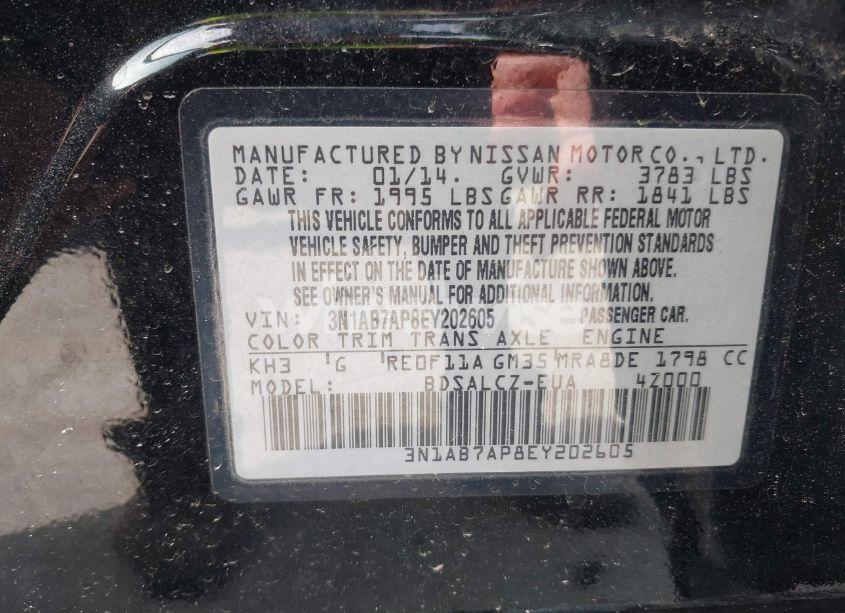 Photo 9 of 2014 Nissan Sentra S (VIN 3N1AB7AP8EY202605)