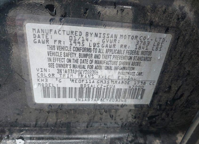 Photo 9 of 2014 Nissan Sentra S (VIN 3N1AB7AP8EY203365)