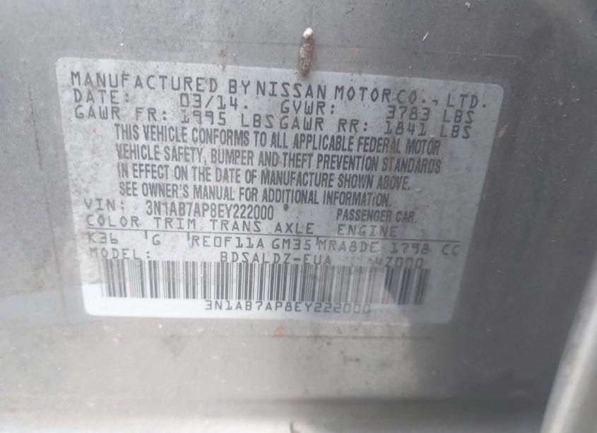 Photo 9 of 2014 Nissan Sentra SV (VIN 3N1AB7AP8EY222000)