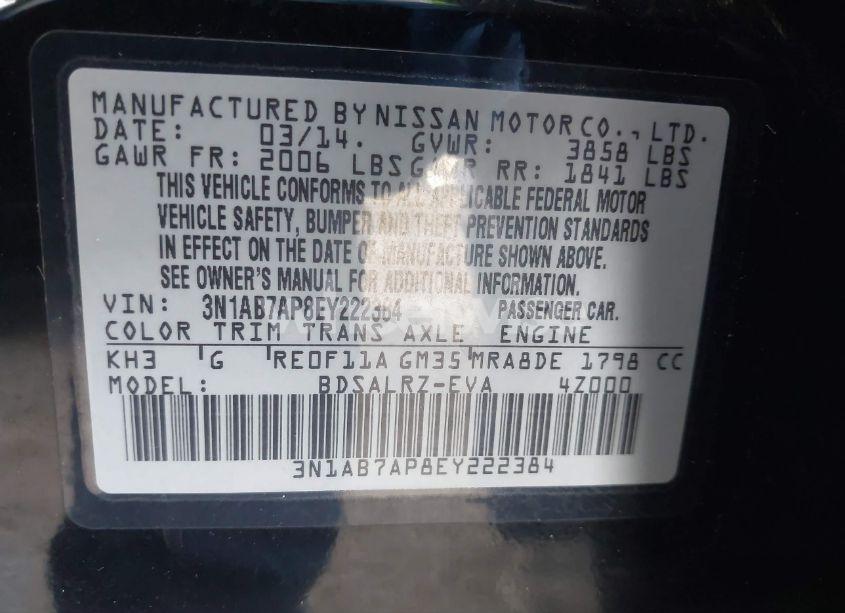 Photo 9 of 2014 Nissan Sentra SR (VIN 3N1AB7AP8EY222384)