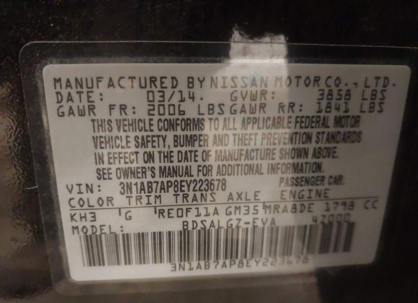 Photo 9 of 2014 Nissan Sentra SL (VIN 3N1AB7AP8EY223678)