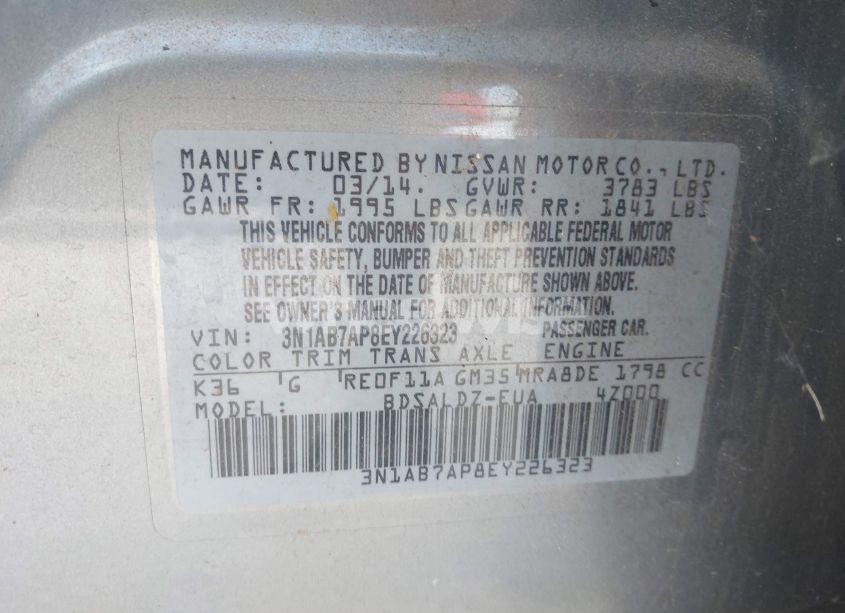 Photo 9 of 2014 Nissan Sentra SV (VIN 3N1AB7AP8EY226323)