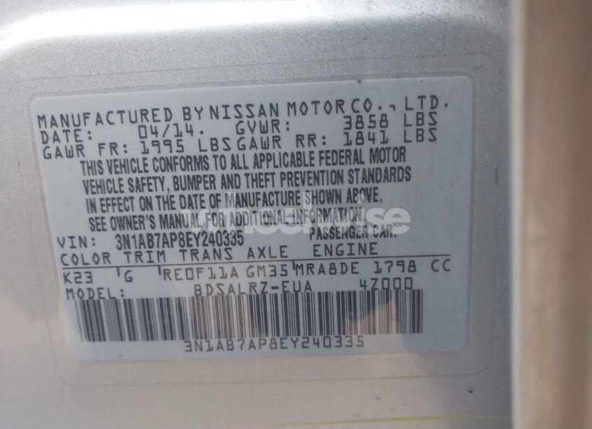 Photo 9 of 2014 Nissan Sentra SR (VIN 3N1AB7AP8EY240335)