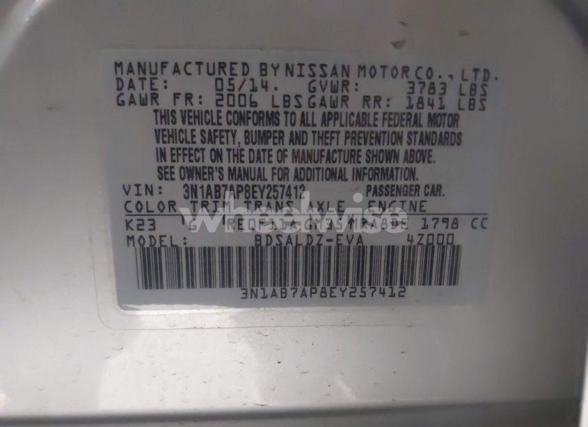 Photo 9 of 2014 Nissan Sentra FE+ S/FE+ SV/S/SL/SR/SV (VIN 3N1AB7AP8EY257412)