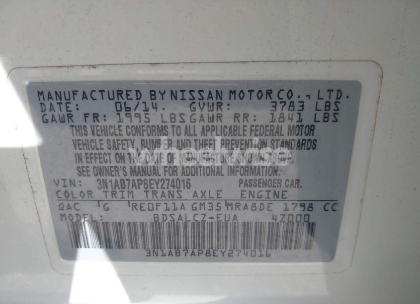 Photo 9 of 2014 Nissan Sentra S (VIN 3N1AB7AP8EY274016)