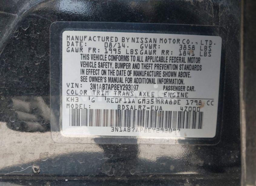 Photo 9 of 2014 Nissan Sentra SR (VIN 3N1AB7AP8EY293097)