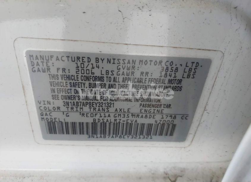 Photo 9 of 2014 Nissan Sentra SR (VIN 3N1AB7AP8EY321321)