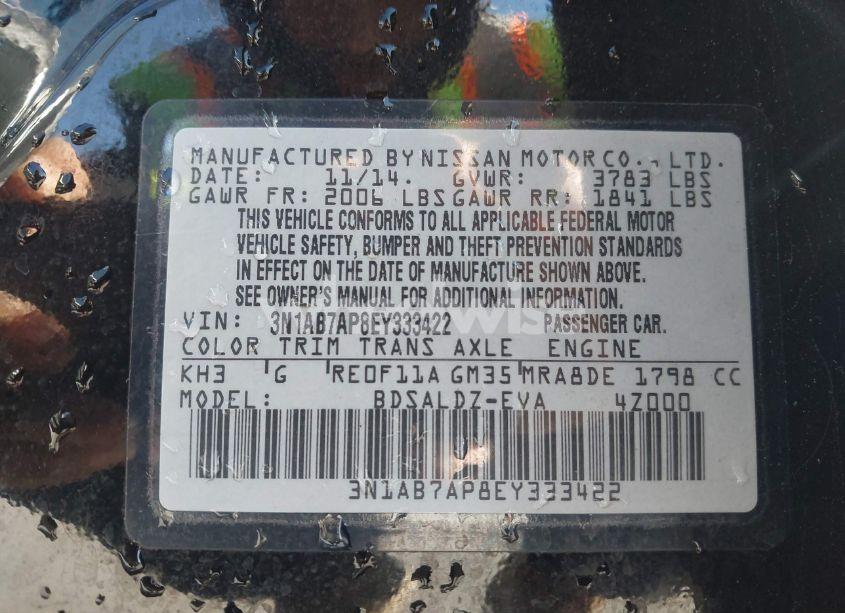 Photo 9 of 2014 Nissan Sentra SV (VIN 3N1AB7AP8EY333422)