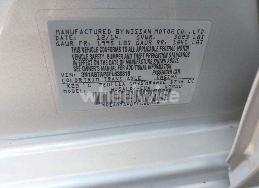 Photo 9 of 2015 Nissan Sentra (VIN 3N1AB7AP8FL630818)