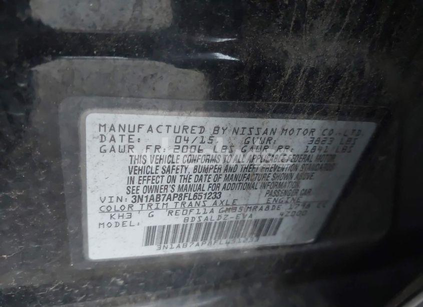 Photo 9 of 2015 Nissan Sentra FE+ S/S/SL/SR/SV (VIN 3N1AB7AP8FL651233)