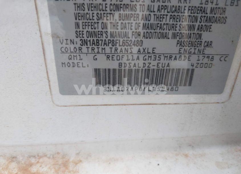 Photo 9 of 2015 Nissan Sentra FE+ S/S/SL/SR/SV (VIN 3N1AB7AP8FL652480)