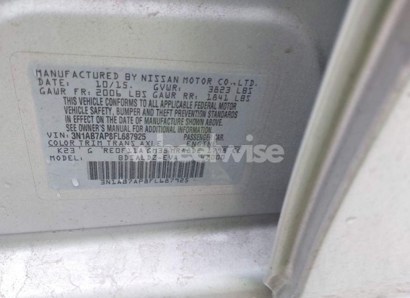 Photo 9 of 2015 Nissan Sentra SV (VIN 3N1AB7AP8FL687925)
