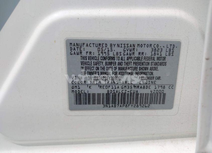 Photo 9 of 2015 Nissan Sentra S (VIN 3N1AB7AP8FY289262)