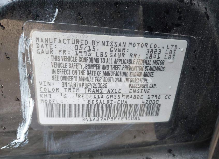 Photo 9 of 2015 Nissan Sentra SV (VIN 3N1AB7AP8FY290086)