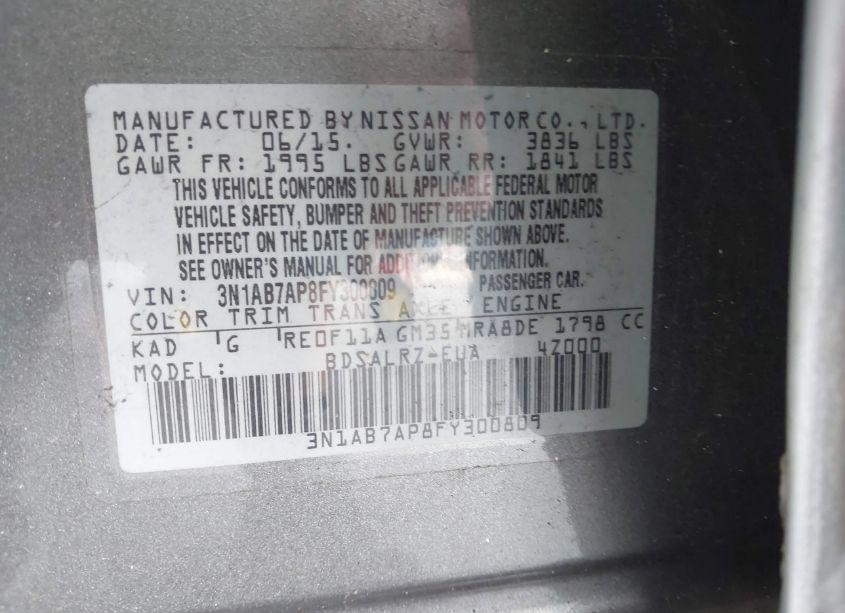 Photo 9 of 2015 Nissan Sentra SR (VIN 3N1AB7AP8FY300809)