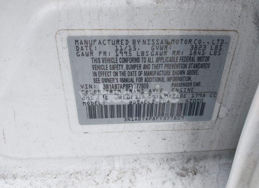 Photo 9 of 2015 Nissan Sentra S (VIN 3N1AB7AP8FY377809)