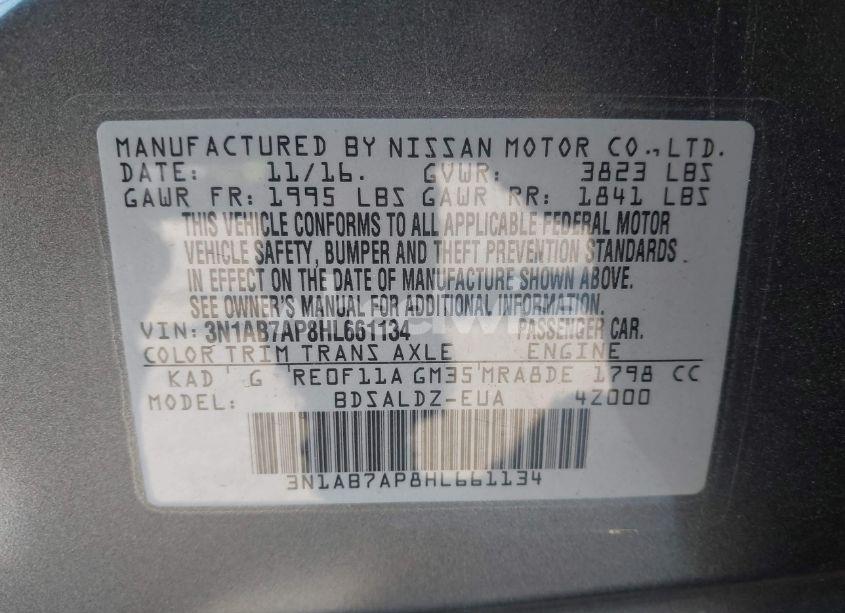 Photo 9 of 2017 Nissan Sentra SV (VIN 3N1AB7AP8HL661134)