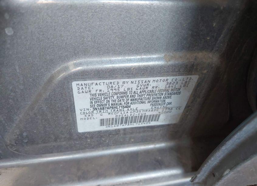 Photo 9 of 2017 Nissan Sentra SV (VIN 3N1AB7AP8HL715404)