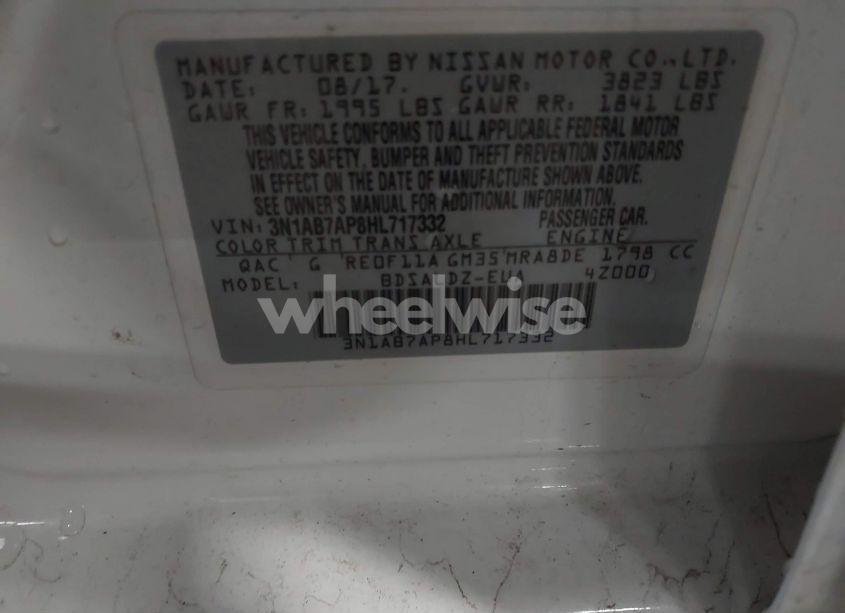 Photo 9 of 2017 Nissan Sentra SV (VIN 3N1AB7AP8HL717332)