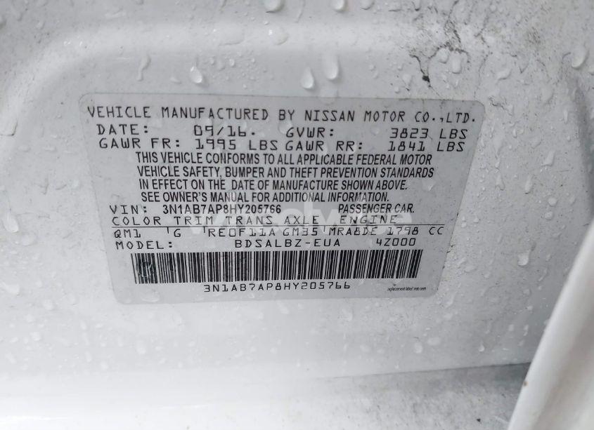 Photo 9 of 2017 Nissan Sentra S (VIN 3N1AB7AP8HY205766)