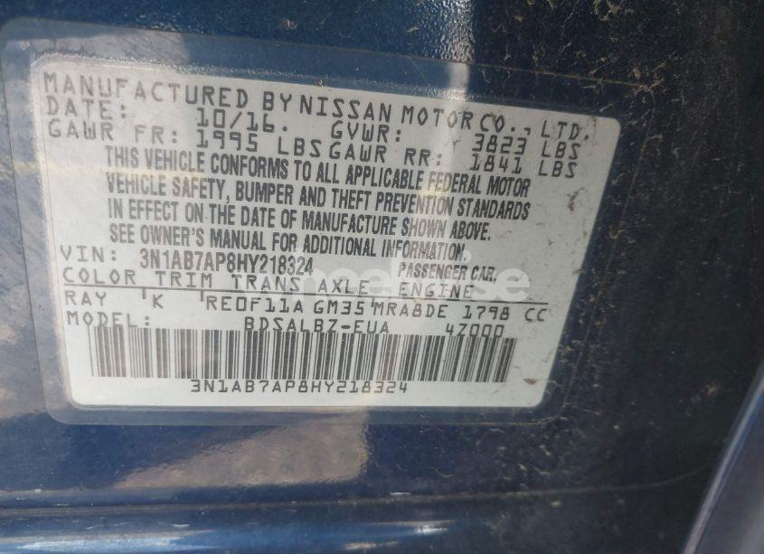 Photo 9 of 2017 Nissan Sentra S (VIN 3N1AB7AP8HY218324)