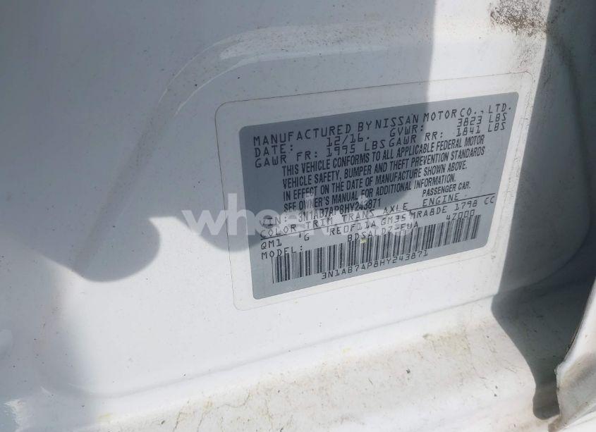 Photo 9 of 2017 Nissan Sentra SV (VIN 3N1AB7AP8HY243871)