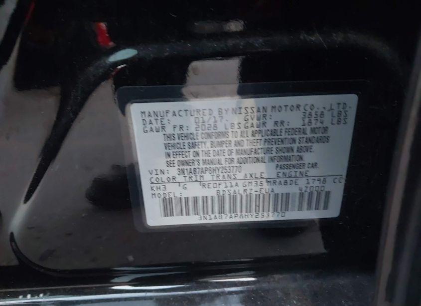 Photo 9 of 2017 Nissan Sentra SR (VIN 3N1AB7AP8HY253770)