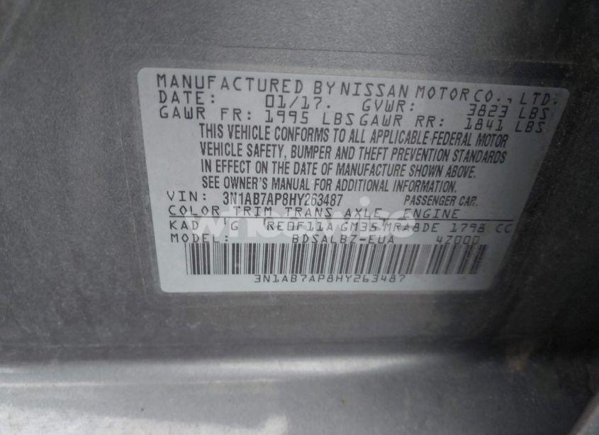 Photo 9 of 2017 Nissan Sentra S (VIN 3N1AB7AP8HY263487)