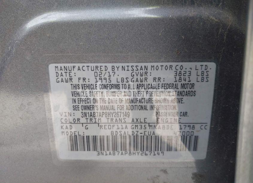 Photo 9 of 2017 Nissan Sentra SV (VIN 3N1AB7AP8HY267149)