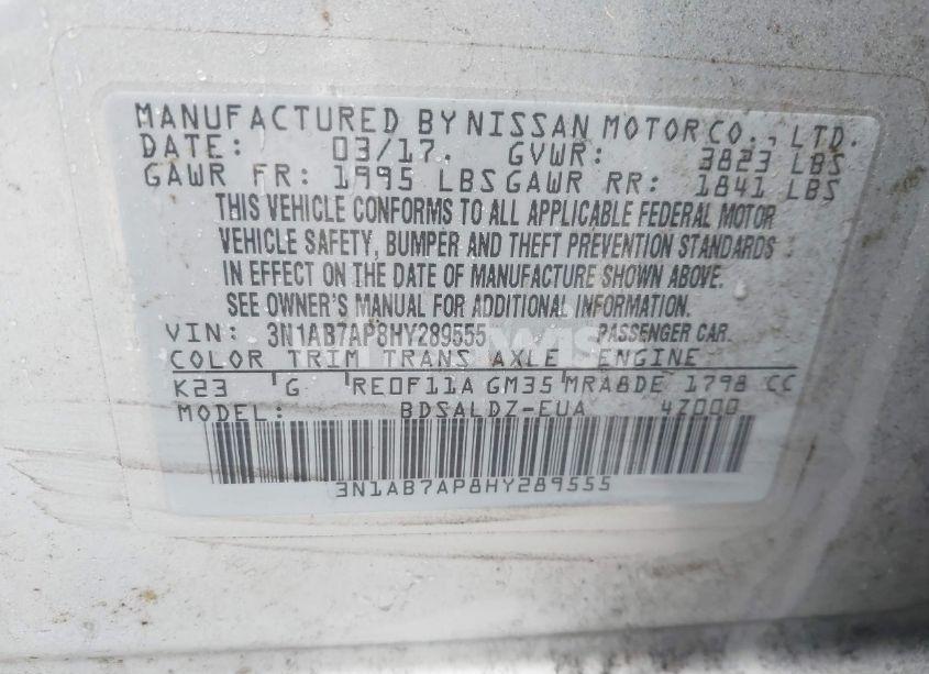 Photo 9 of 2017 Nissan Sentra SV (VIN 3N1AB7AP8HY289555)