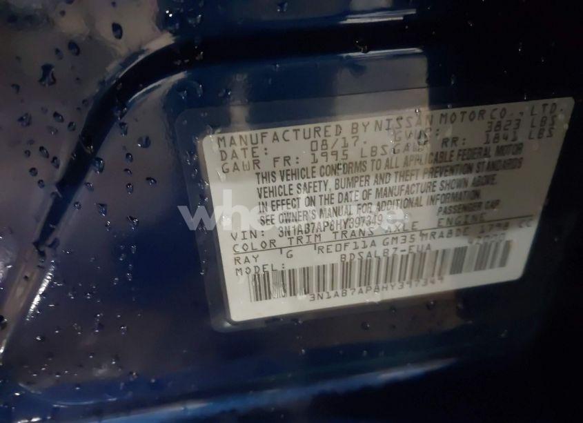 Photo 9 of 2017 Nissan Sentra S (VIN 3N1AB7AP8HY397349)