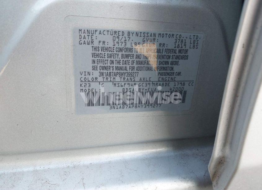 Photo 9 of 2017 Nissan Sentra S (VIN 3N1AB7AP8HY399277)