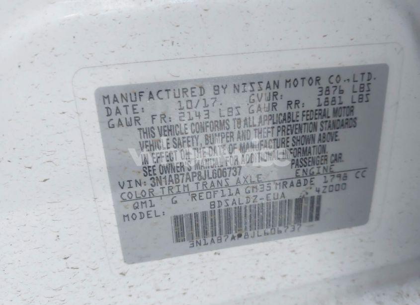 Photo 9 of 2018 Nissan Sentra SV (VIN 3N1AB7AP8JL606737)
