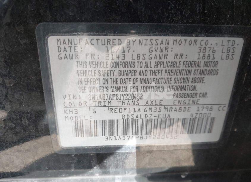 Photo 9 of 2018 Nissan Sentra SV (VIN 3N1AB7AP8JY220452)