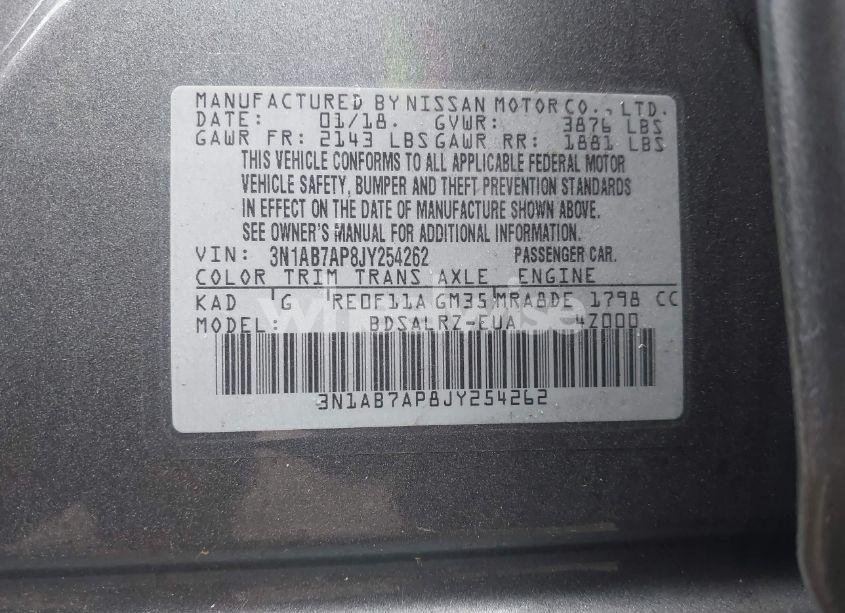 Photo 9 of 2018 Nissan Sentra SR (VIN 3N1AB7AP8JY254262)