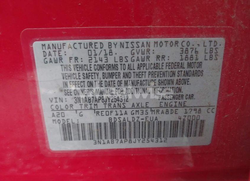Photo 9 of 2018 Nissan Sentra SV (VIN 3N1AB7AP8JY254312)