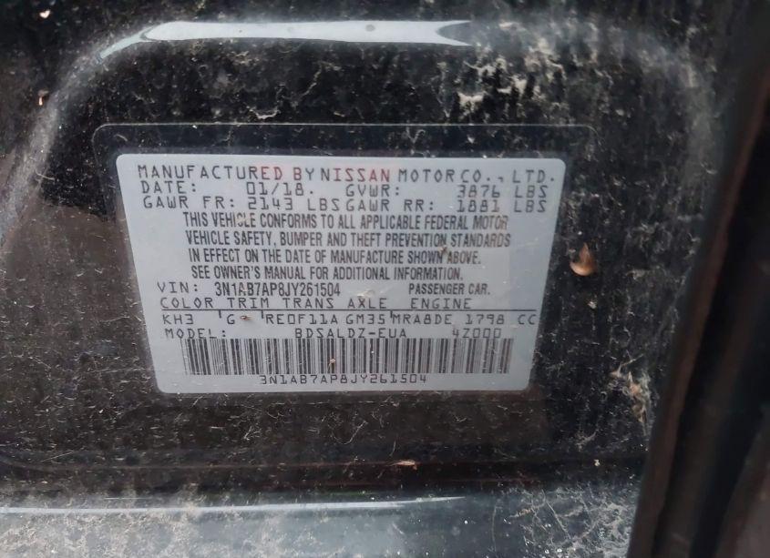 Photo 9 of 2018 Nissan Sentra SV (VIN 3N1AB7AP8JY261504)
