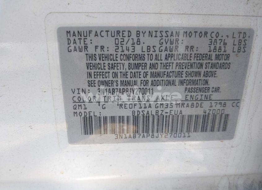 Photo 9 of 2018 Nissan Sentra S (VIN 3N1AB7AP8JY270011)