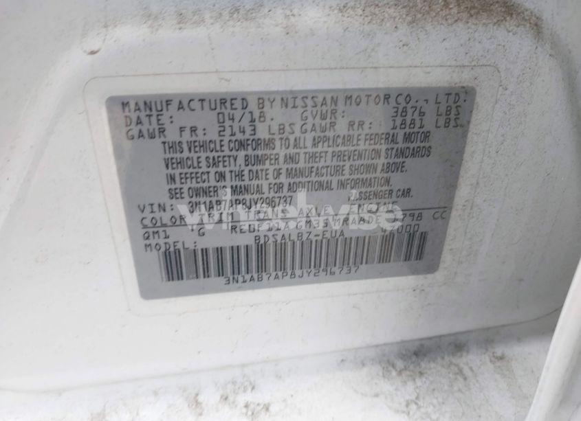 Photo 9 of 2018 Nissan Sentra S (VIN 3N1AB7AP8JY296737)