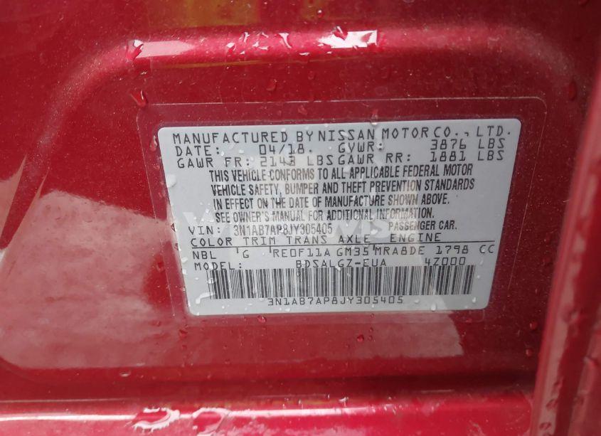 Photo 9 of 2018 Nissan Sentra SL (VIN 3N1AB7AP8JY305405)