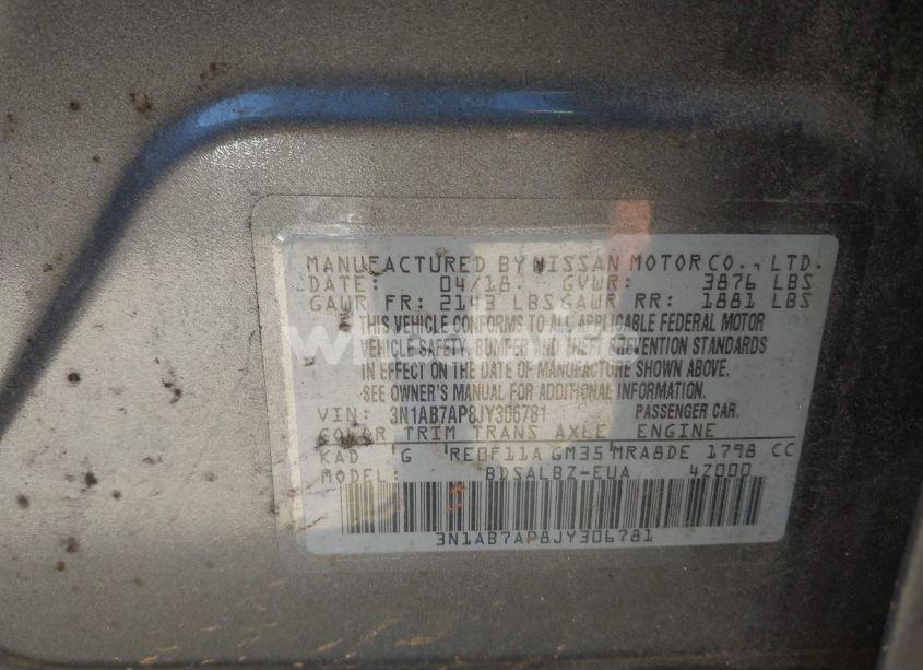 Photo 9 of 2018 Nissan Sentra S (VIN 3N1AB7AP8JY306781)