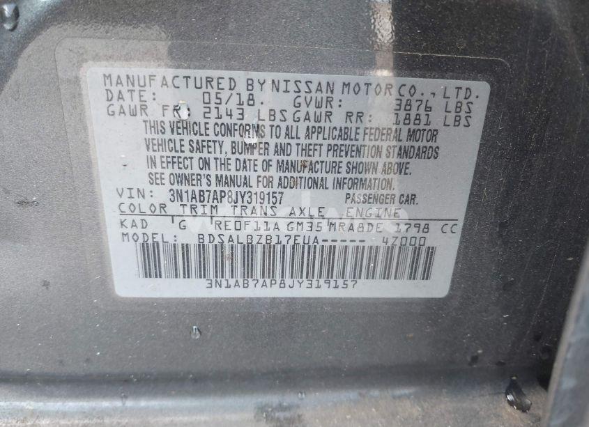 Photo 9 of 2018 Nissan Sentra S (VIN 3N1AB7AP8JY319157)