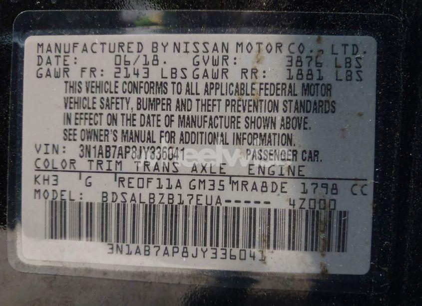 Photo 9 of 2018 Nissan Sentra S (VIN 3N1AB7AP8JY336041)