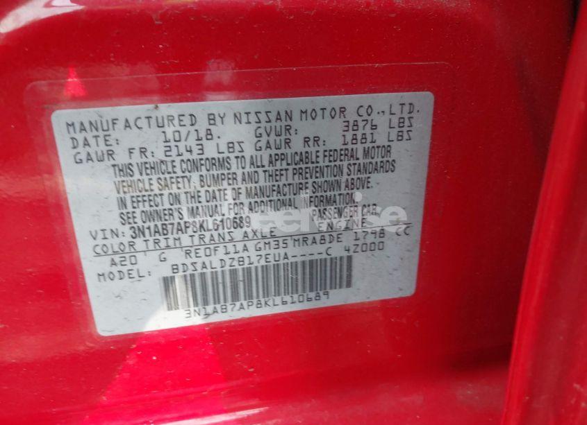 Photo 9 of 2019 Nissan Sentra SV (VIN 3N1AB7AP8KL610689)