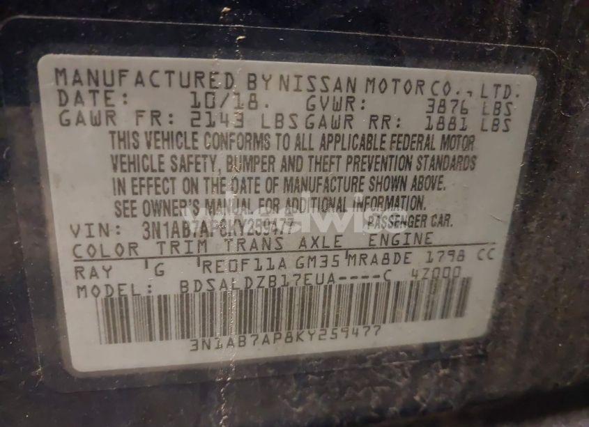 Photo 9 of 2019 Nissan Sentra SV (VIN 3N1AB7AP8KY259477)