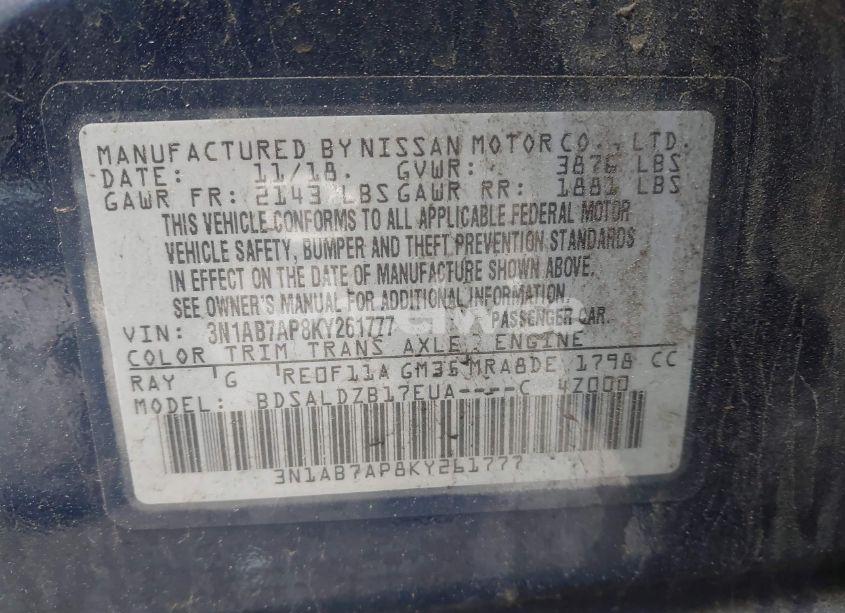 Photo 9 of 2019 Nissan Sentra SV (VIN 3N1AB7AP8KY261777)