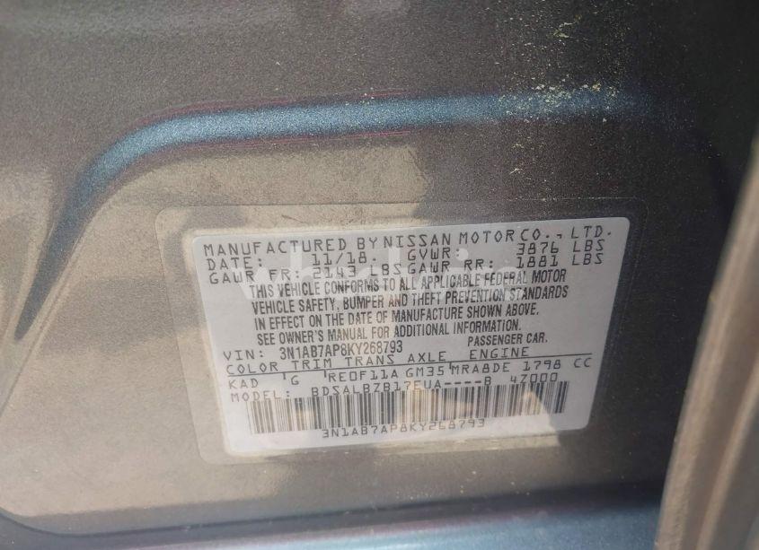 Photo 9 of 2019 Nissan Sentra S (VIN 3N1AB7AP8KY268793)