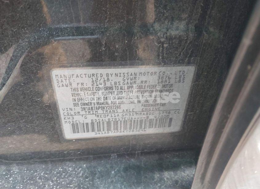 Photo 9 of 2019 Nissan Sentra S (VIN 3N1AB7AP8KY287246)