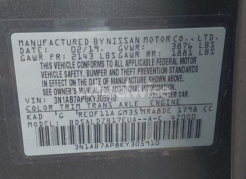 Photo 19 of 2019 Nissan Sentra SV (VIN 3N1AB7AP8KY305910)