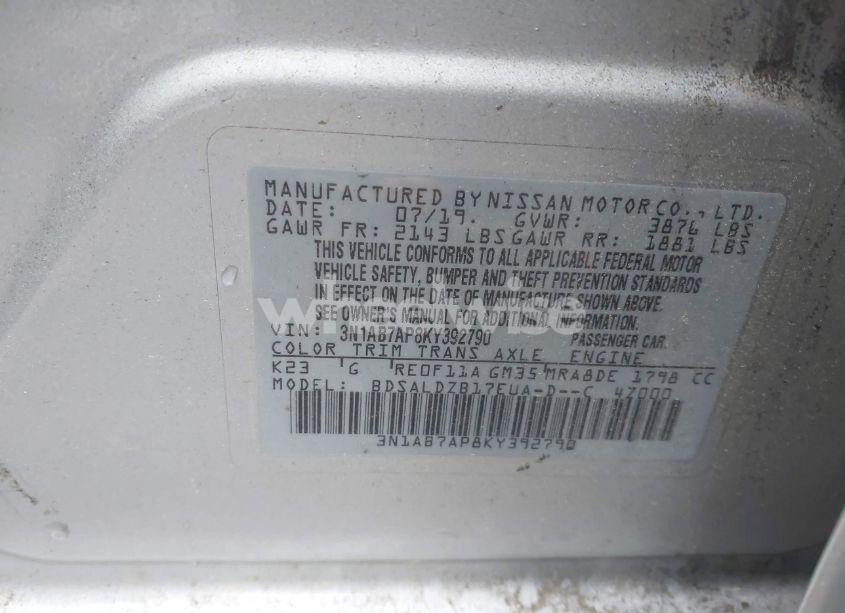 Photo 9 of 2019 Nissan Sentra SV (VIN 3N1AB7AP8KY392790)